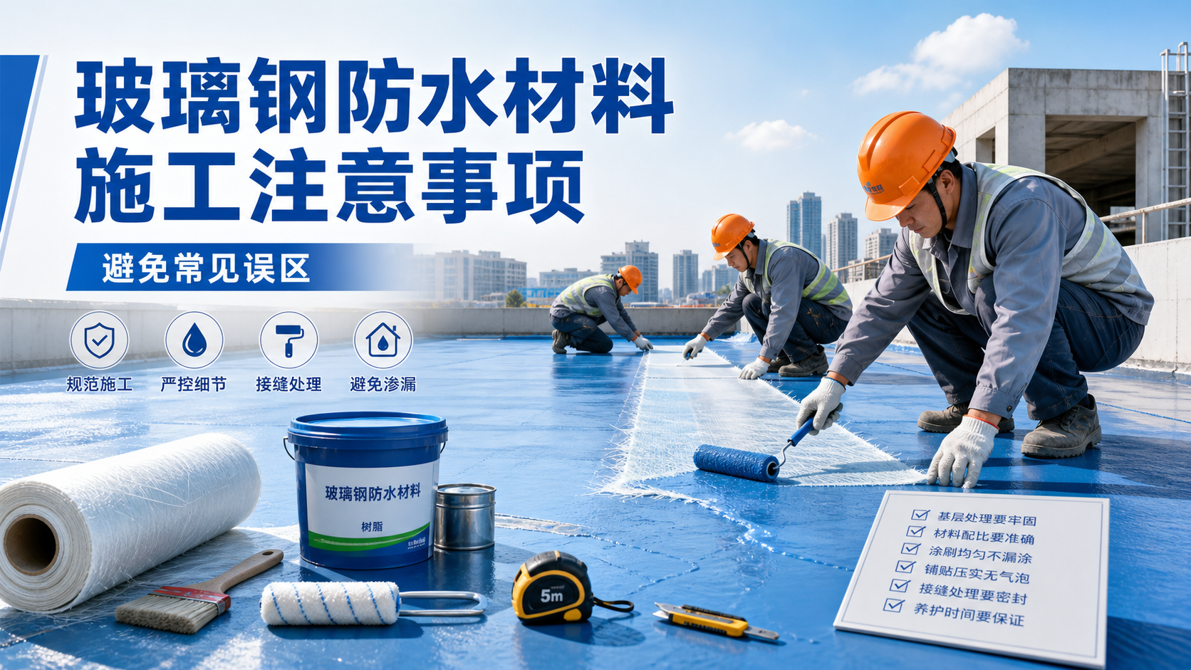 玻璃钢防水材料施工注意事项，避免常见误区 济宁 版